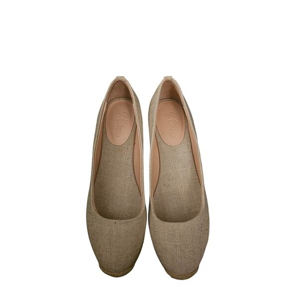 Seville espadrille wedges in metallic canvas sz 7 cream shoes SH413 - Picture 3 of 7